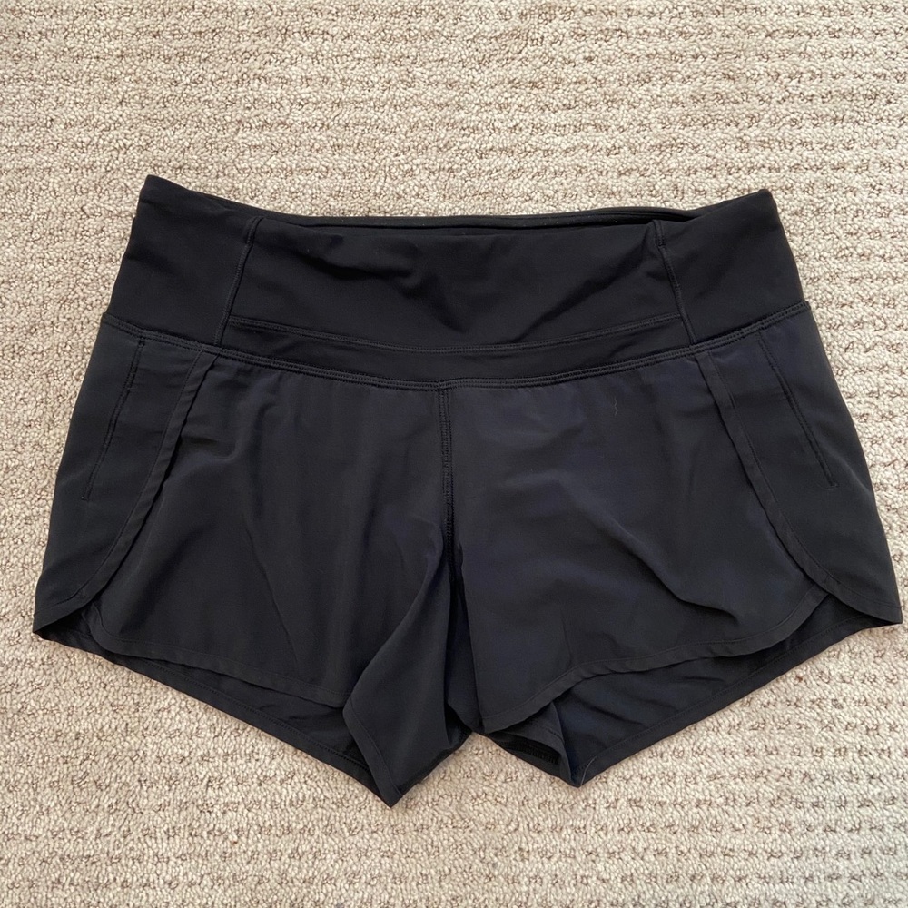 Black lulu lemon speed up shorts